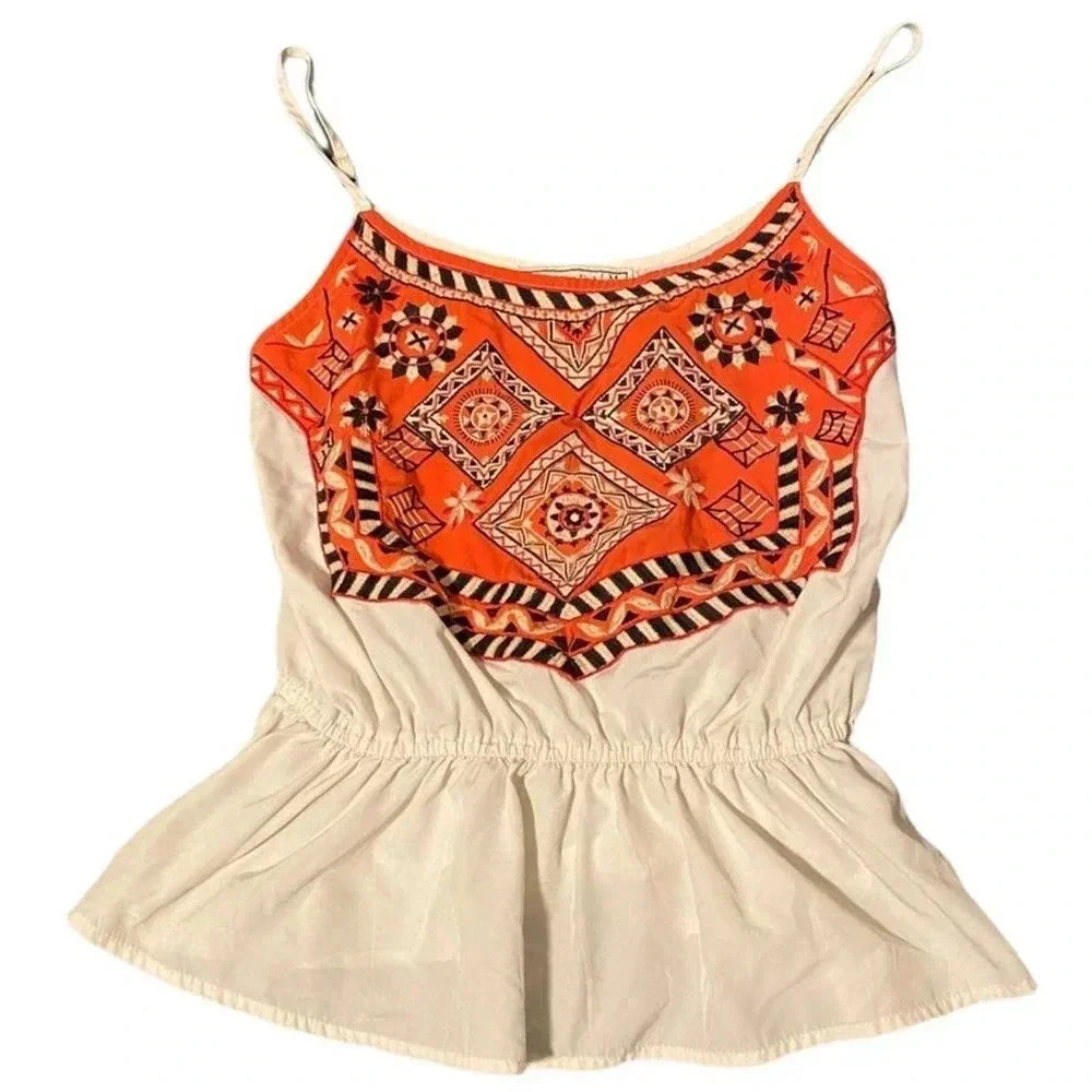 White light weight tank top Abercrombie & Fitch medium boho beach spring women